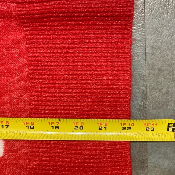 Women’s Small Joy Spellout Christmas Holiday Sweater Red White Mock Neck - Picture 9 of 9